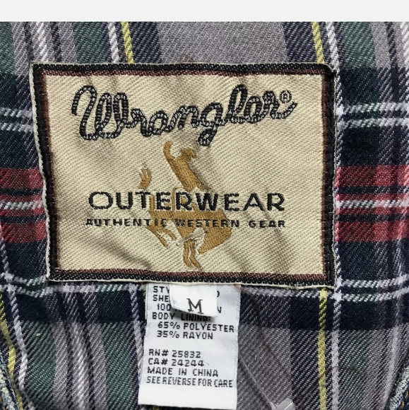 Men’s Vintage Wrangler Outerwear Western Gear Vest Leather Trimmed Size Medium - Picture 3 of 6